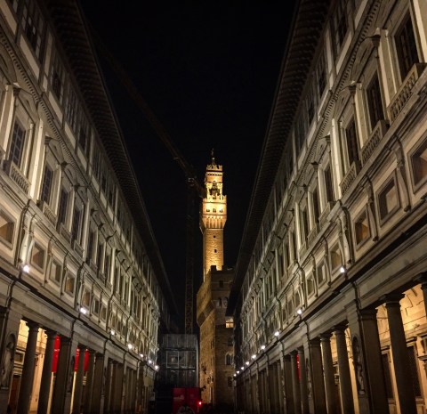 Il centro storico di Firenze nella notte del 4 novembre 2016