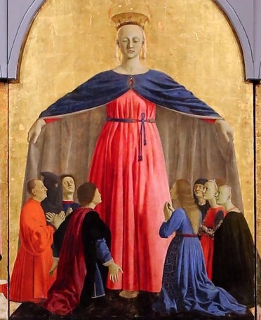 Madonna della Misericordia di Piero della Francesca - Pala centrale dell'omonimo Polittico