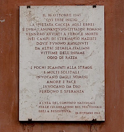 Lapide in Largo 16 ottobre 1943